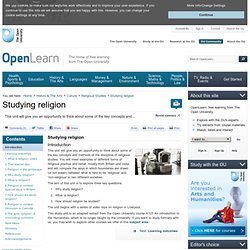 Studying religion - Studying religion