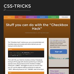Stuff you can do with the "Checkbox Hack"