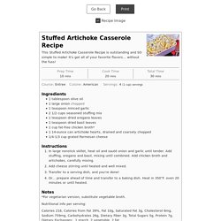 Stuffed Artichoke Casserole Recipe - The Frugal Girls
