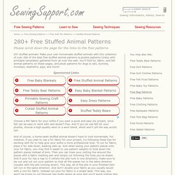 263 Free Stuffed Animal & Teddy Bear Sewing Patterns