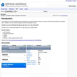 Stumbler - iphone-wireless - Stumbler - the Wireless Network Stumbler for the iPhone - Wireless development and research on the iPhone