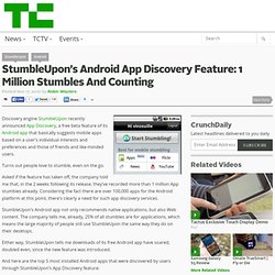 StumbleUpon’s Android App Discovery Feature: 1 Million Stumbles And Counting