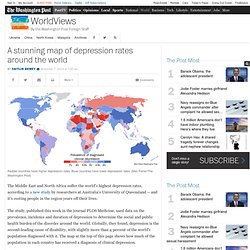 A stunning map of depression rates around the world
