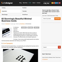 60 Stunningly Beautiful Minimal Business Cards