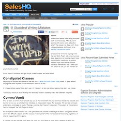 11 Stupidest Writing Mistakes - SalesHQ