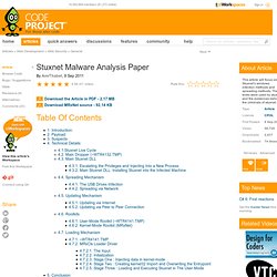 Stuxnet Malware Analysis Paper