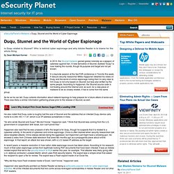 Duqu, Stuxnet and the World of Cyber Espionage