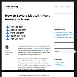 How to Style a List with Font Awesome Icons – Code Theory
