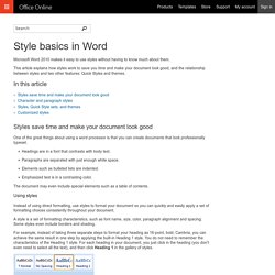 Style basics in Word