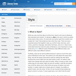 Style: Definition and Examples