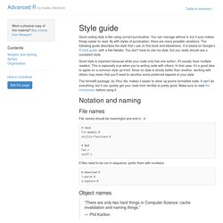Style guide · Advanced R.