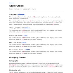 Style Guide - Barebones