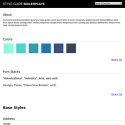 Style Guide Boilerplate