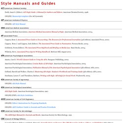 Style Manuals and Guides