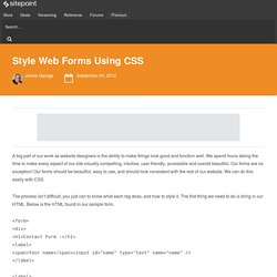 Style Web Forms Using CSS
