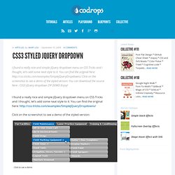 CSS3 Styled jQuery Dropdown