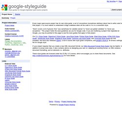 styleguide - Style guides for Google-originated open-source projects
