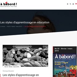 Les styles d'apprentissage en éducation