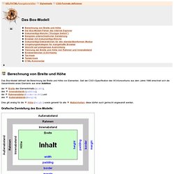 Stylesheets / CSS-Formate definieren / Das CSS Box-Modell