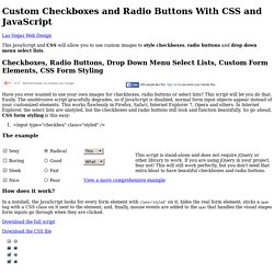 Styling Checkboxes and Radio Buttons With CSS and JavaScript
