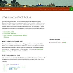 Styling Contact Form