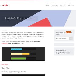Stylish CSS3 progress bars