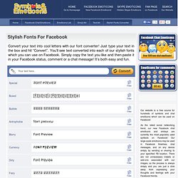Stylish Fonts For Facebook - Facebook Symbols And Chat Emoticons