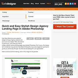 Quick and Easy Stylish Design Agency Landing Page In Adobe Photoshop