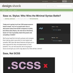 Sass vs. Stylus: Who Wins the Minimal Syntax Battle?