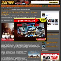2009 Subaru Forester - 2009 Motor Trend Sport/Utility Of The Year