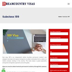Subclass 189 - DreamCountry Visas Pvt. Ltd