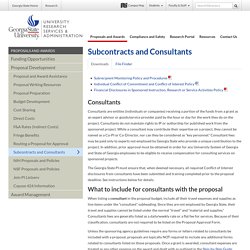 Subcontracts and Consultants - University Research Services Administration