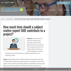 How much time should a SME contribute to a project?