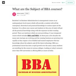 What are the Subject of BBA courses? - RADIUS [JKBS] - Medium