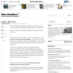Subject, Meet Verb - NYTimes.com
