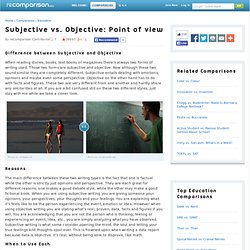 Subjective vs. Objective: Point of view