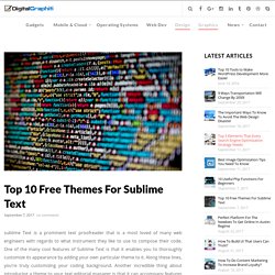 Top 10 Free Themes For Sublime Text
