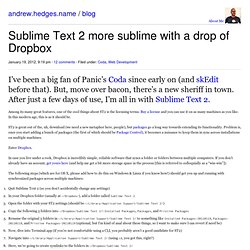 Sublime Text 2 more sublime with a drop of Dropbox · andrew.hedges.name