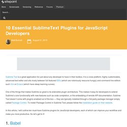 10 Essential SublimeText Plugins for JavaScript Developers