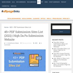 High Da Pa Submission Website - Off Page Links