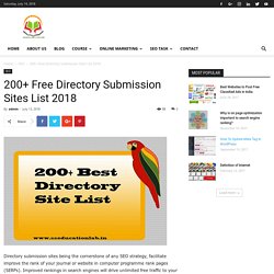 200+ Free Directory Submission Sites List 2018 - SSEDUCATIONLAB