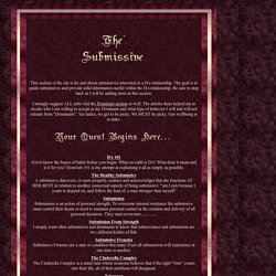 Submissive Loving; The submissive; a source for submissives regarding domination and submission