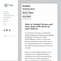 How to Submit Forms and Save Data with React.js and Node.js – HTML5 Hive