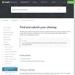 Find and submit your sitemap - Using themes - Using Shopify - Shopify Help Center