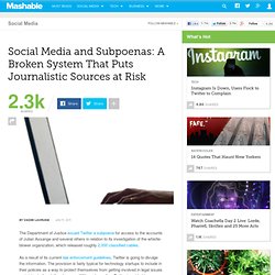 Social Media and Subpoenas: The Loophole That Puts Journalistic Sources at Risk