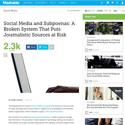 Social Media and Subpoenas: The Loophole That Puts Journalistic Sources at Risk