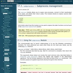 17.1. subprocess — Subprocess management