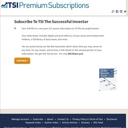 Subscribe To TSI The Successful Investor - TSI Wealth Network