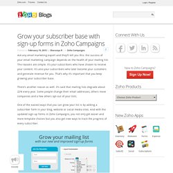 Grow your subscriber base with sign-up forms in Zoho ​Campaigns