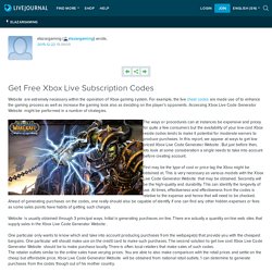 Get Free Xbox Live Subscription Codes: elazargaming
